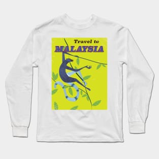 Malaysia vintage travel poster. Long Sleeve T-Shirt